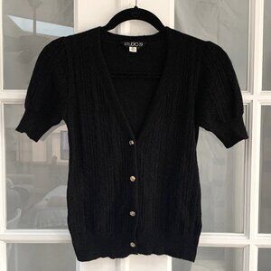Studio 19 Puff Short Sleeve Button Down Cardigan